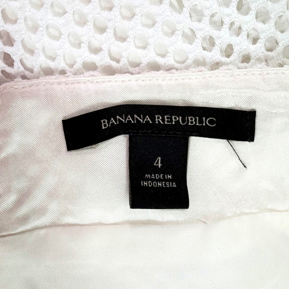 Banana Republic Mini Skirt White Knit Lace Pleated Tenniscore Coastal Preppy 4 - Picture 6 of 16